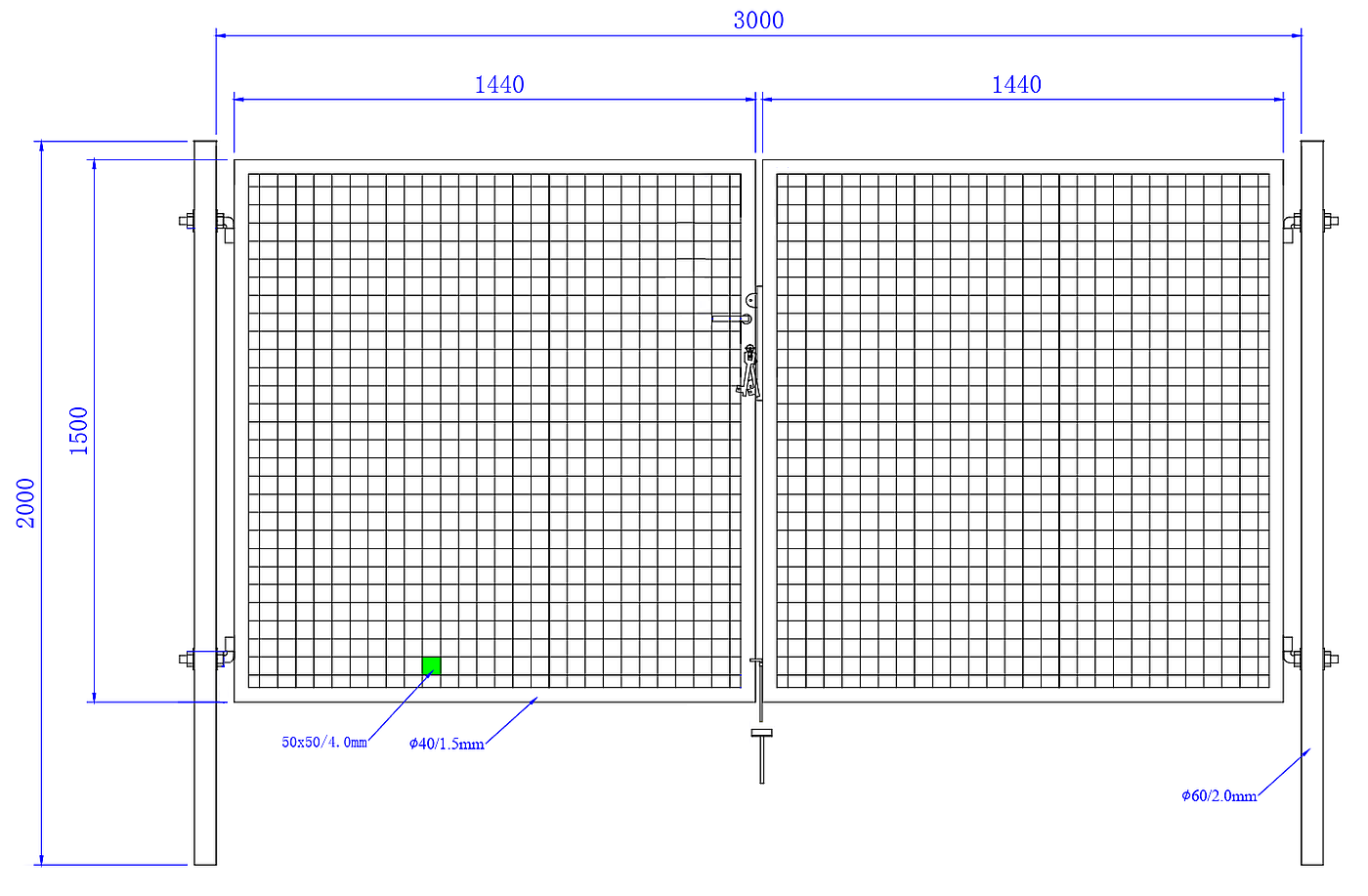 Brama ogrodzeniowa SX - 3,00 x 1,50 m
