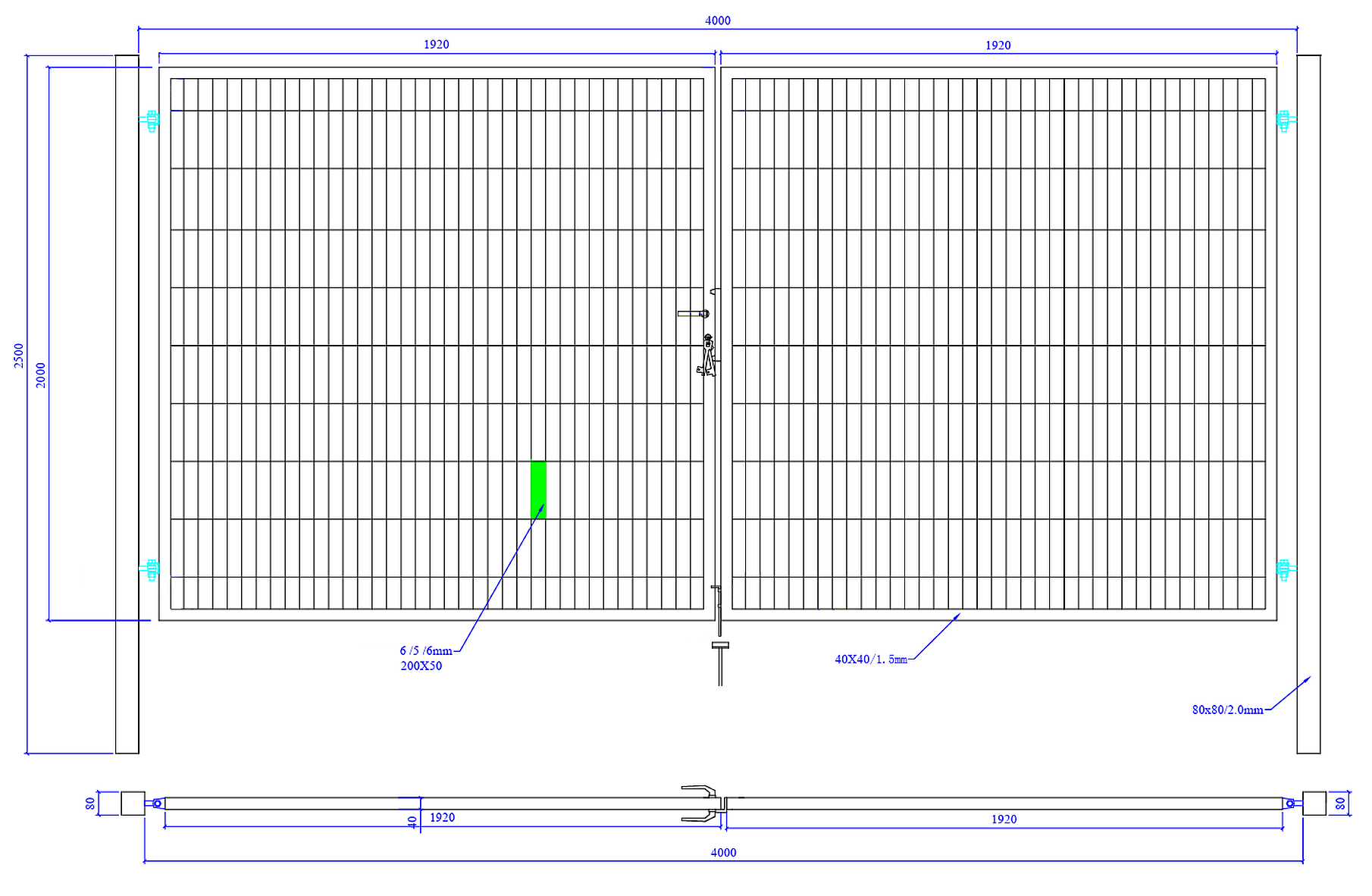 Brama ogrodzeniowa SX 656 PRO - 1,00 x 1,70 m