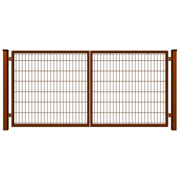 Brama PRO wypełniona panelem 2D brązowy