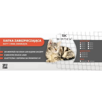 Siatka zabezpieczająca 50x50mm / 3x2m - antracyt