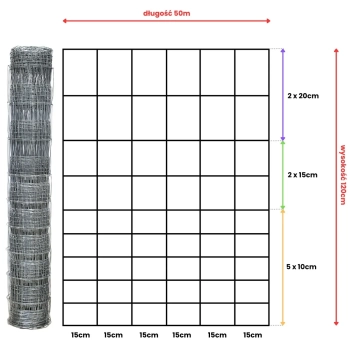 Siatka leśna - 120/10/15 M - 50 m