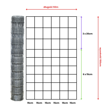 Siatka leśna - 150/10/15 M - 50 m