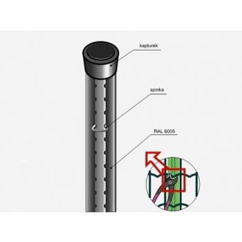 Słupek ogrodzeniowy do siatki zgrzewanej