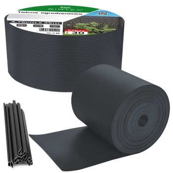 Taśma ogrodzeniowa 4,75 cm x 35 m + 30 klipsów, antracyt